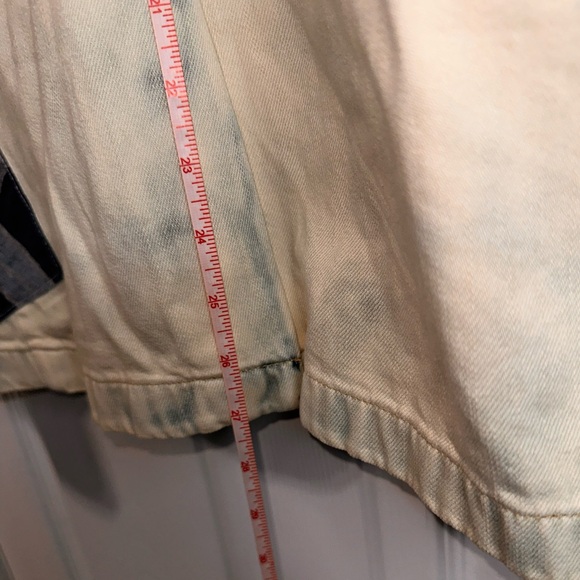 LRL Black label Cream Denim Patchwork Beaded Lace Women's Jacket - Picture 11 of 16